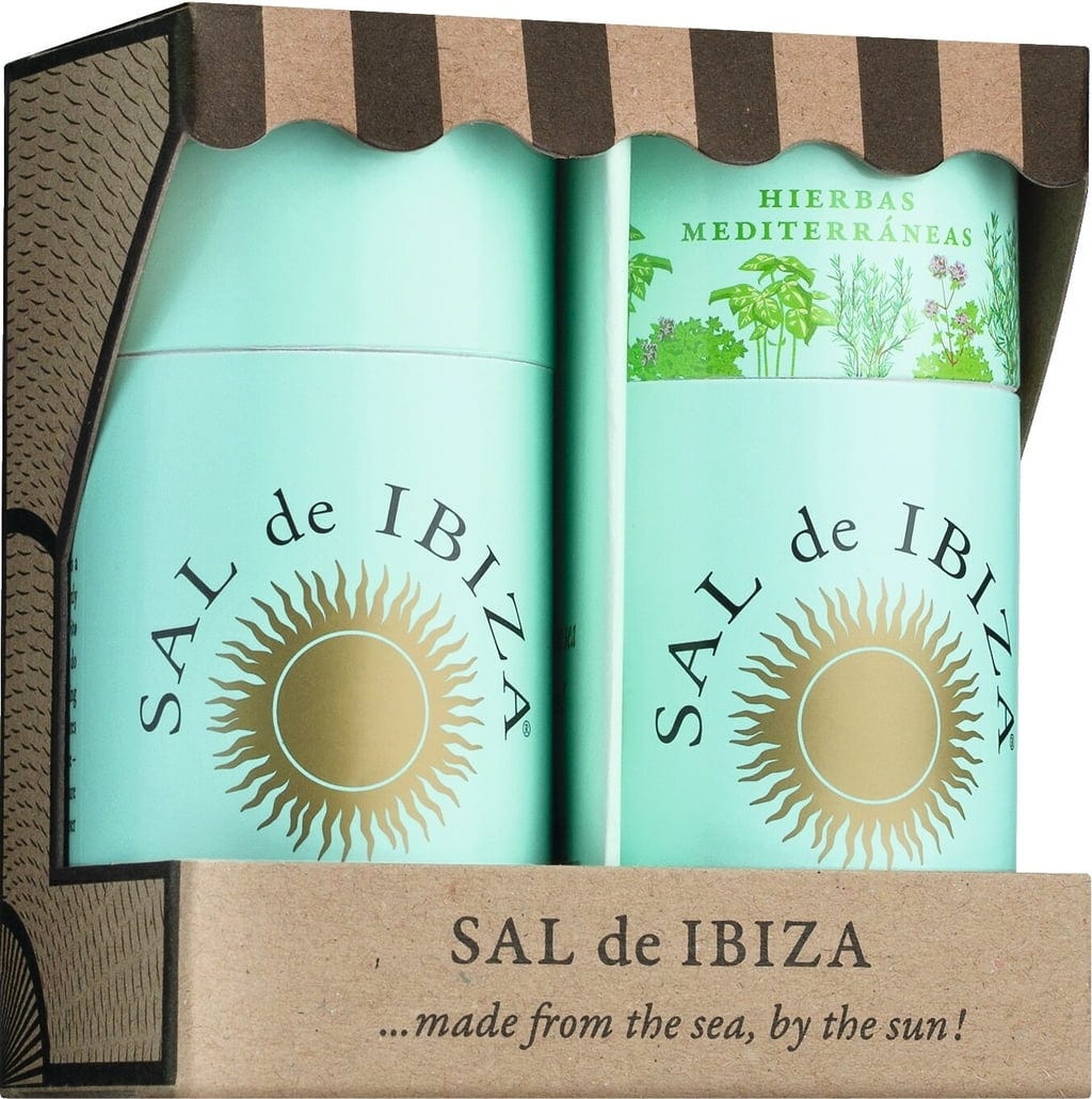 Sal de Ibiza Zestaw soli Pur & Mediterran - w koszu plażowym Granito