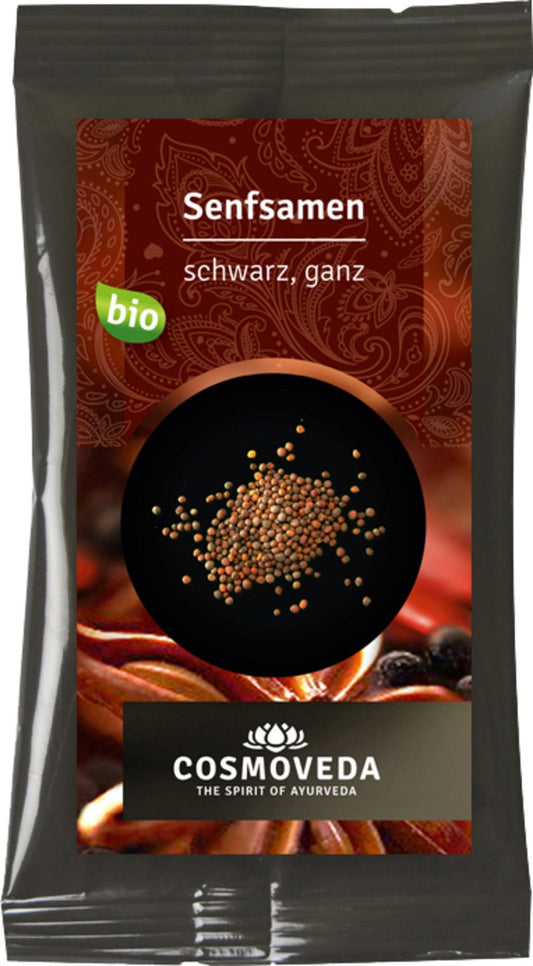 Cosmoveda Organiczne nasiona gorczyczy czarnej w całości, 25 g