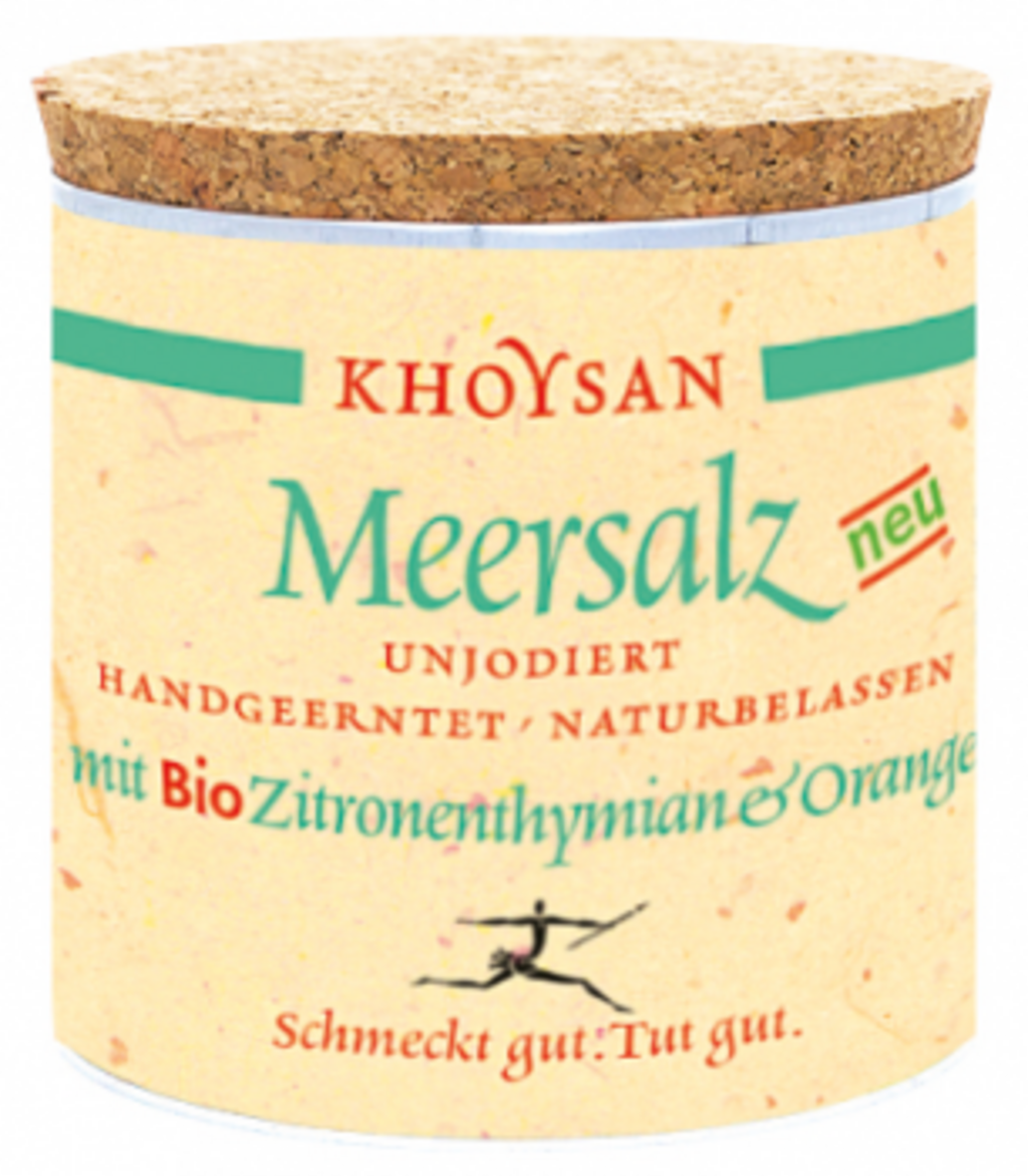 Khoysan Meersalz Sól morska z organicznym tymiankiem cytrynowym i pomarańczą, 200 g