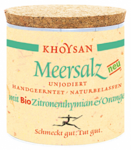 Khoysan Meersalz Sól morska z organicznym tymiankiem cytrynowym i pomarańczą, 200 g